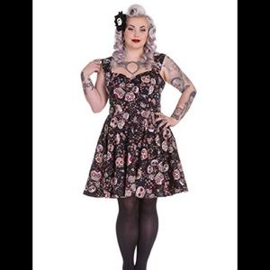 NWT Hell Bunny Rockabilly Skull Dress 3x